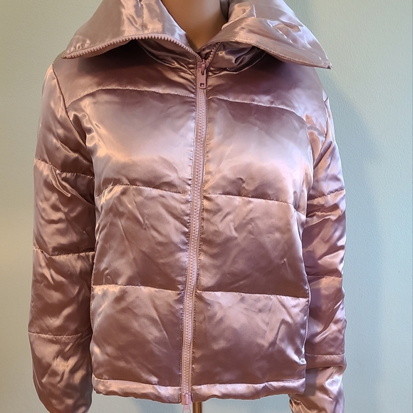 Donna Karan DKNY metallic pink Puffer Jacket - Picture 1 of 8